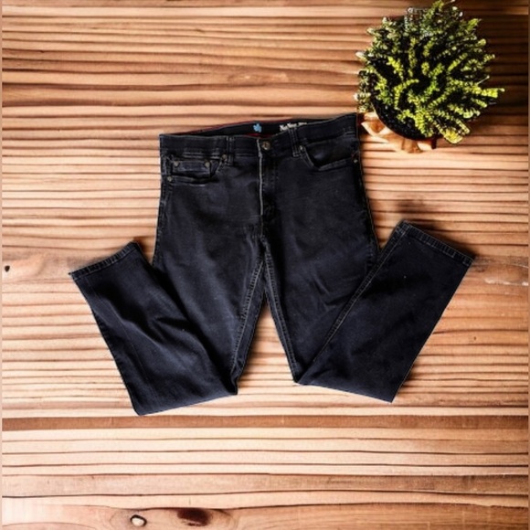 Nat Nast Luxury Original Denim Black Jeans Stretch Straight Men 34x30 - Picture 1 of 16